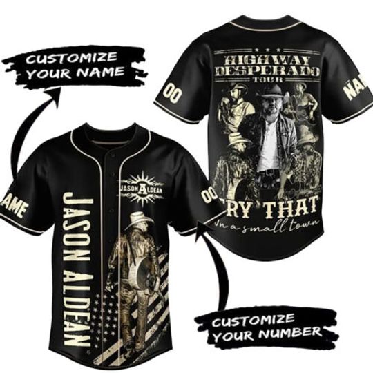 Jason Aldean Try That In A Small Town Highway Desperado Tour Baseball Jersey