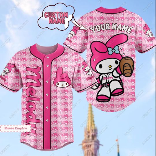 Hello Kitty My Melody Comfortable Short Sleeve Sports Jersey For Baseball Lovers