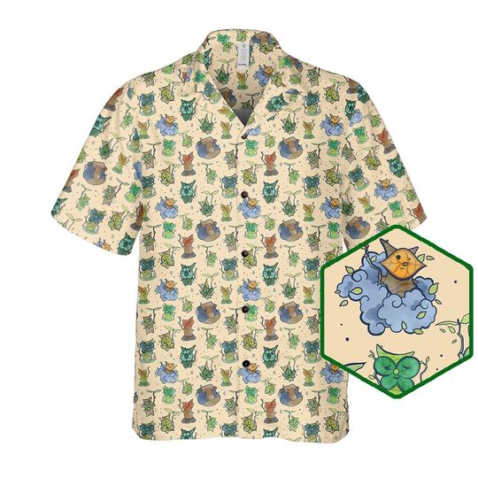 Korok Friends Hawaiians Shirts, Tropical Summer Button Up for Men, Women, Kids, Trending Casual Fashion