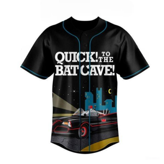 Batman Quick To The Bat Cave Baseball Jersey