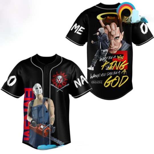 Eminem King Of Rap Custom Name Baseball Jersey