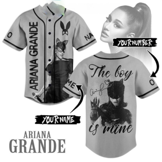Ariana The Boy Is Mine Catwoman Fan Personalized Baseball Jersey