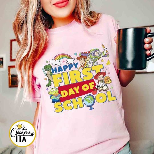 Disney Toy Story Happy First Day Of School T-shirt, Back To School shirts, Kids Toy Story shirts, Kindergarten First Grade Toy Story