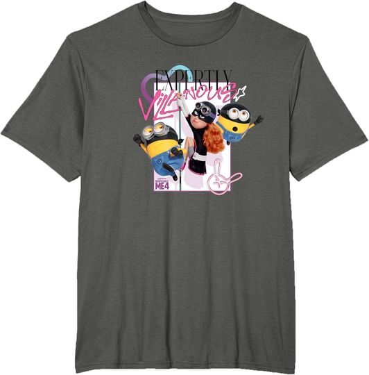 Despicable Me 4 Poppy Expertly Villainous T-Shirt, Hot Movie Cotton Tee, Summer Short Sleeve