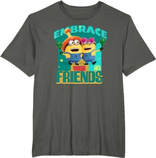 Despicable Me 4 Embrace Your Friends T-Shirt , Hot Movie Cotton Tee, Summer Short Sleeve