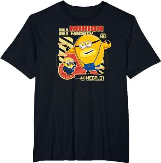 Despicable Me 4 All Mighty All Minion T-Shirt, Hot Movie Cotton Tee, Summer Short Sleeve