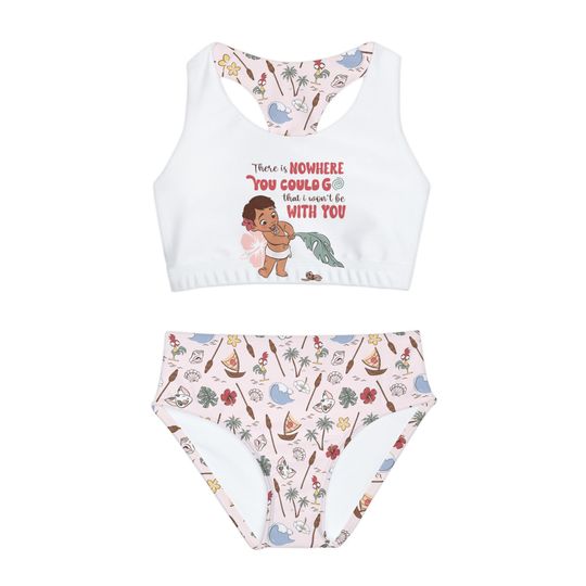 Girls Two Piece Swimsuit / The Ocean Chose Me Swimsuit, Sleeveless Swimwear, Kids Two Piece Swimsuits