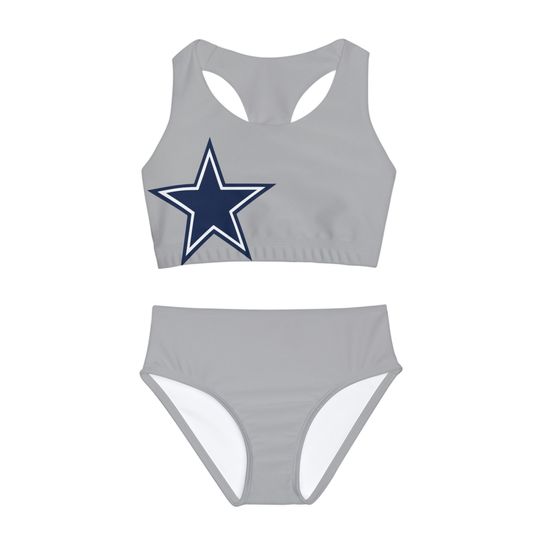 Cowboys - Girls Two Piece Swimsuit, Sleeveless Swimwear, Kids Two Piece Swimsuits