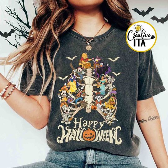 Vintage Retro Halloween Skeleton shirt, Mickey and friends skeleton Halloween shirt, Vintage Disney world Disneyland Halloween shirts