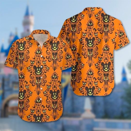 Haunted Mansion Mouse Ears Halloween Hawaii Shirt, Haunted Mansion Button Up Shirt, Horror Hawaiian Shirt, 3D All Over Print Shirt