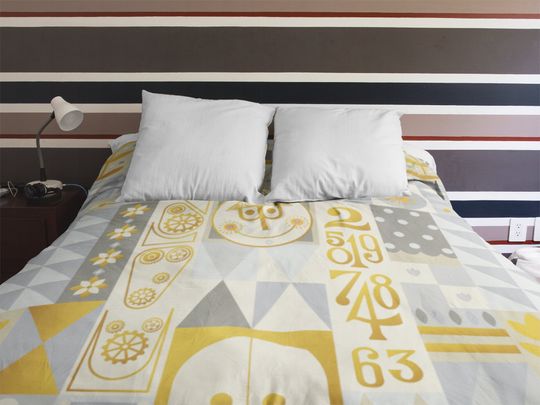 Gray Duvet Cover, It's a Small World Duvet, Small World Bedding, Duvet, Gift for her,  Blanket, Coverlet Bedspread, Gifts for Her