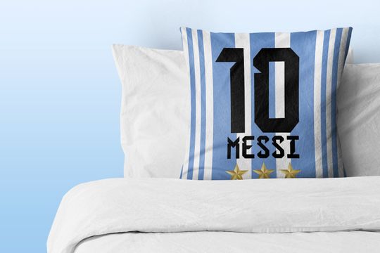 Messi Pillow, Messi Champ Soccer Cushion, Soccer Pillow, Personalized Gift, Copa America de Futbol. Pillow Cushion