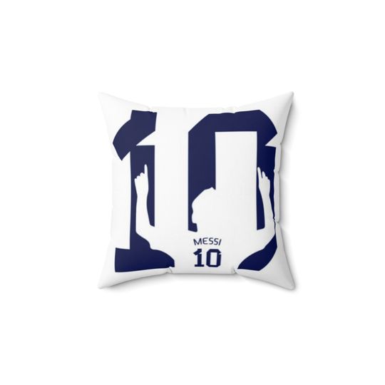 Messi football soccer throw Pillow, Football Lover Gift, Soccer Pillow