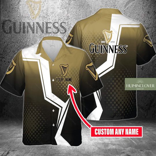 Custom Guinness Beer Shirt, Guinness Beer Hawaiian Shirt, Guinness Beer Button Shirt, Guinness Summer Shirt, Shirt For Beer Lovers
