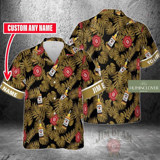 Jim Beam Hawaiian Shirt, Jim Beam Beach Shirt, Whisky Hawaiian Shirt, Whisky Tropical Shirt, Jim Beam Summer Shirt, Whisky Lovers Gift