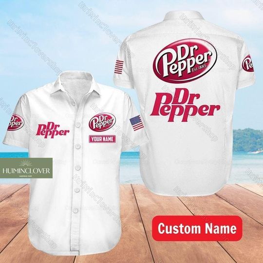 Dr Pepper Button Shirt, Dr Pepper Hawaiian Shirt, Dr Pepper Custom Shirt, Dr Pepper Soda Summer Shirt, Dr Pepper Short Sleeve Shirt