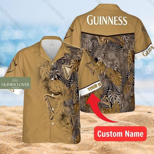 Guinness Beer Hawaiian/Button Shirt, Custom Guinness Beer Shirt, Beer Lovers Shirt, Hawaiian Shirt Men, Summer Beach Shirt