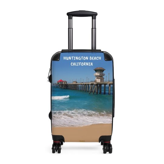 Huntington Beach Suitcase, Free Shipping, Travel Bag, Overnight Bag, Cabin Overhead, Rolling Spinner, Luggage