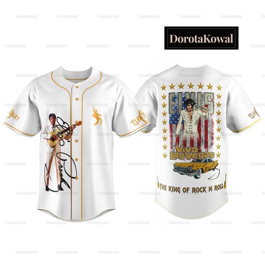 Elvis Presley Jersey Shirt, The King Of Rock And Roll Baseball Shirt, Elvis King Jersey Shirt, Elvis Presley Lover Gift