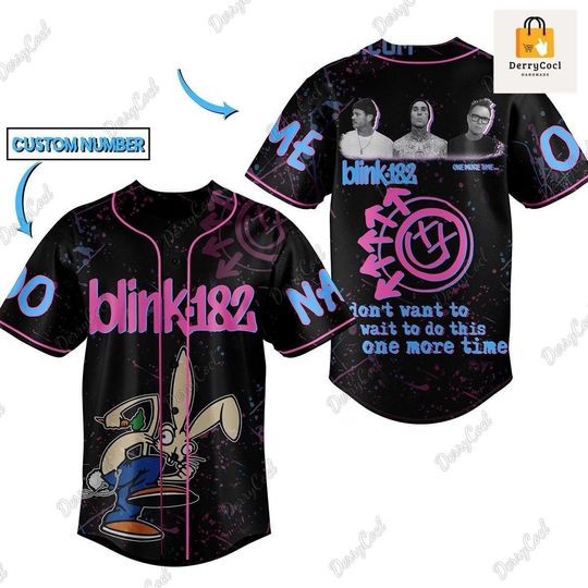 B182 Baseball Jersey, B182 The World Tour Jersey, Blink Catching Things Halloween Shirt, Personalized Rock n Roll Baseball Shirt