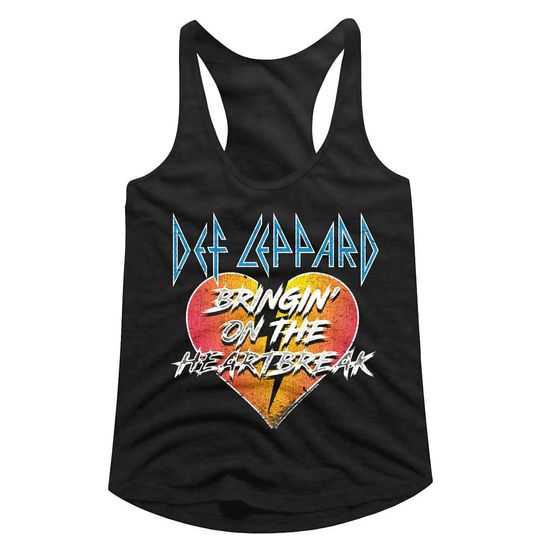 Def Leppard Rock Brigade Black Junior Women's Racerback Tank Top T-Shirt