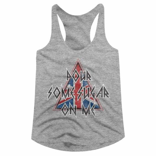 Def Leppard Women's Tanktop Pour Some Sugar On Me Graphic Tank Rock Band Concert Tee