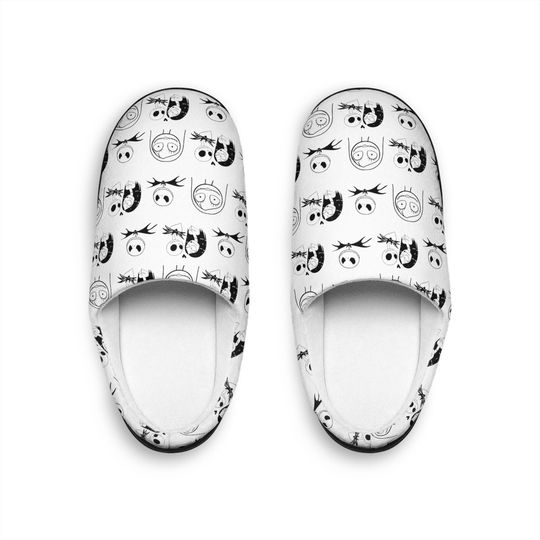 Jack and Sally Women's Indoor Slippers, Nightmare before Christmas,Gothic Slippers, Women's house shoes, house shoes. Women's gift