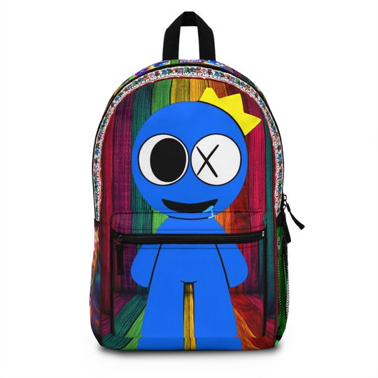 Rainbow friends Backpack, kids customized Backpack, Blue Rainbow Friends Backpack, Back to School Backpack, School Bag