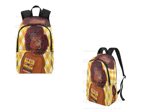 Melanin Teen Girl Backpack and Lunch Bag, HBCU Black Women Bookbag, African American   College Girl Bag, Black Girl Back to school backpack