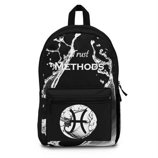 Trust Methods Zodiac Water Sign Pisces Back to School Backpack Bag Black