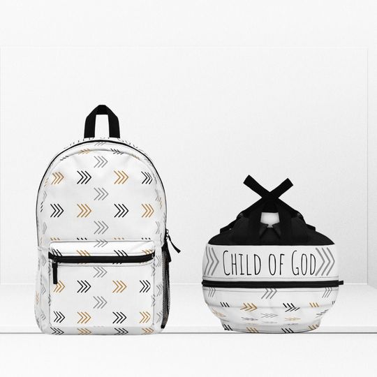 Child of God Backpack| Christian Kid's Backpack | Bible Inspired Back to School Supplies| Catholic Children Book Bag | Boy's Arrow Bag