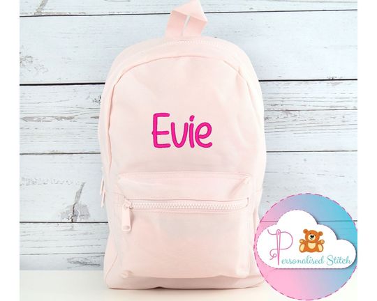 Personalised Pink Backpack Girls Embroidered | Kids School Bag Backpack | Kids Name | Personalized Bag Back to School Nursery Bag