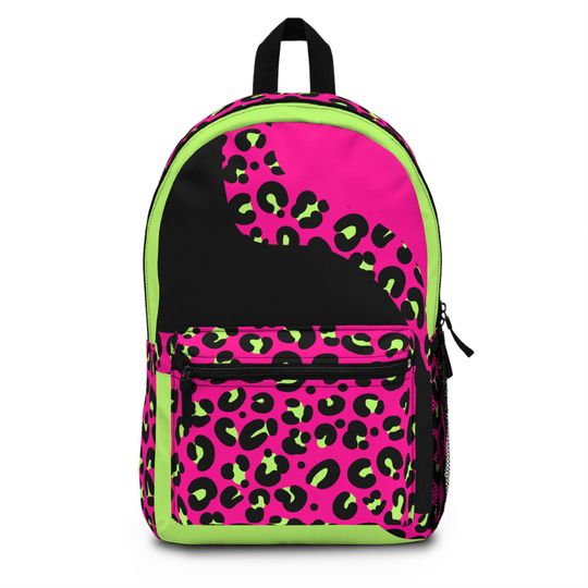 Trendy Cheetah Backpack, Neon Backpacks, Cheetah Print School Bag, Trending Backpacks, 2023 Backpacks, Back to School Backpacks, Cool School