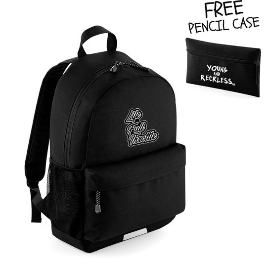 Life Full Throttle Backpack - School Backpack - Daily Commute Backpack - FREE Pencil Case - Moto Motocross Supercross Racing