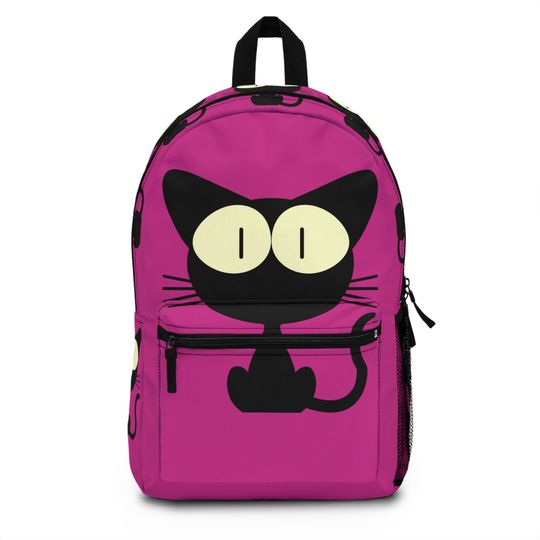 Backpack for the Cat Crazy Wide-Eyed Cat Hot Pink | Travel or School