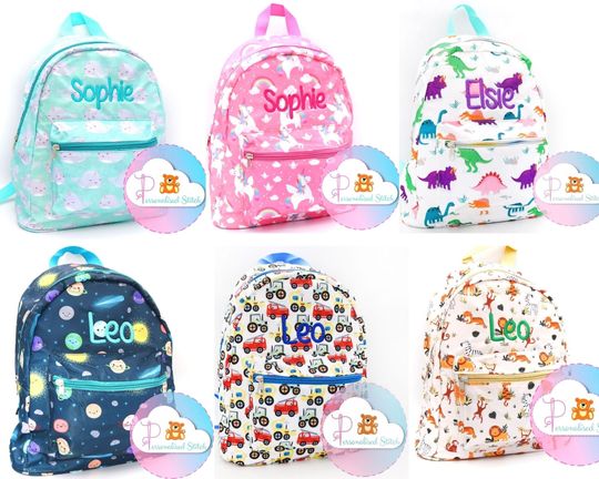 Personalised Backpack Kids Boys and Girls Embroidered Backpacks Rucksack Personalized Bag School Nursery Bag