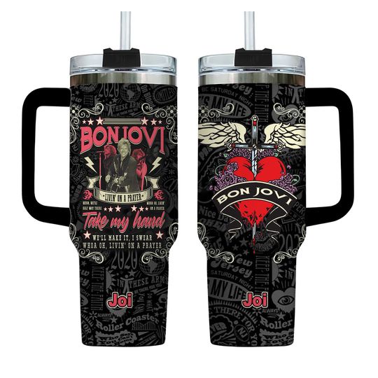 Bon Jovi 40oz Tumbler, Bon Jovi Tumbler, Bon Jovi Gift, Personalized Tumbler