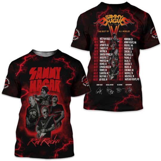 Discover Rocker Sammy Hagar 2024 Tour The Best Of All World 3D T-Shirt