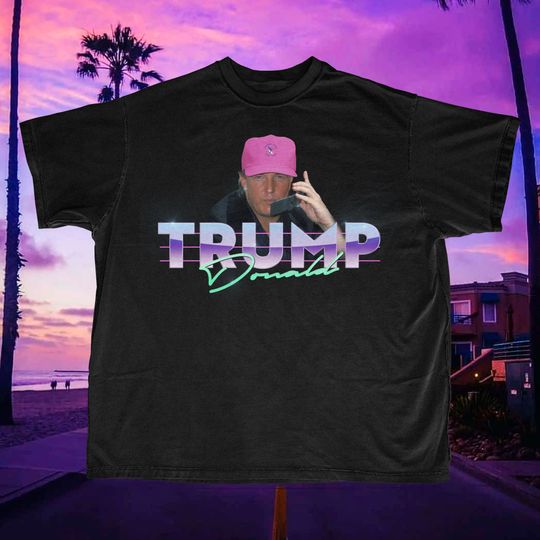 Vintage 1980's Donald Trump Miami Vice Cotton Shirt, Comfortable Short Sleeve Sports Tee for Men, Women, Kids - Trending Street Fashion