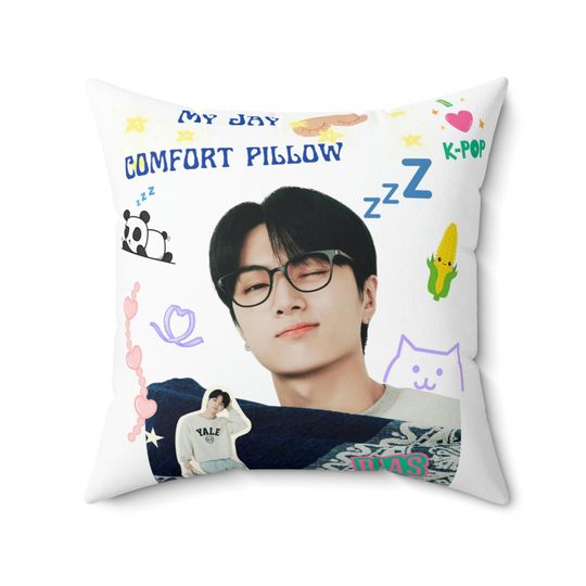 Enhypen inspired Jay Pillow, room decor, kpop room decor, kpop gift, bed pillow, Jay pillow, bed pillow, square pillow