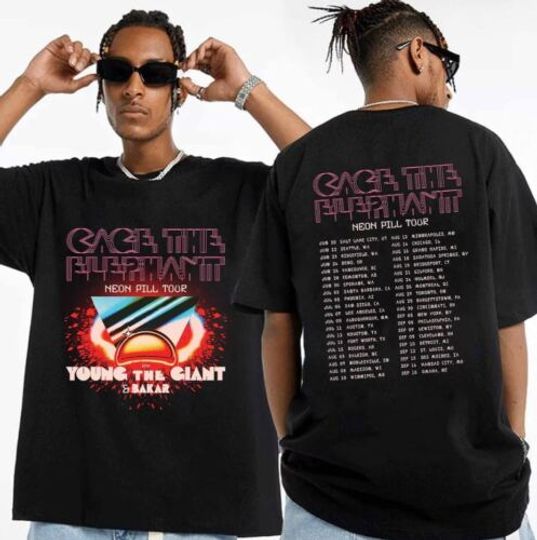 Cage the Elephant Neon Pill Tour 2024 Shirt Cage the Elephant 2024 Concert Shirt, Cotton Music Tour Shirt