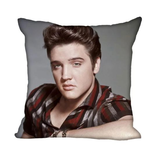 Elvis Presley Throw Pillow Case, Bedroom Home, Office Decorative, Sofa Decoration, Square Zipper, Soft Cotton Pillow Cover, Birthday Gift, Christmas Gift.