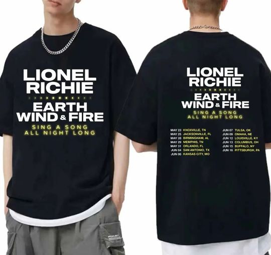 Lionel Richie and Earth Wind & Fire - Sing a Song All Night Long Tour 2024 Shirt, Cotton Music Tour Shirt