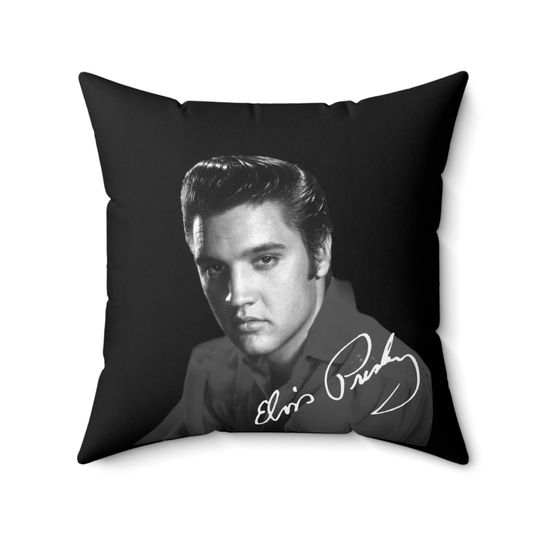 Elvis Presley Spun Throw Pillow, Bedroom Home, Office Decorative, Sofa Decoration, Square Zipper, Soft Cotton Pillow Cover, Birthday Gift, Christmas Gift.