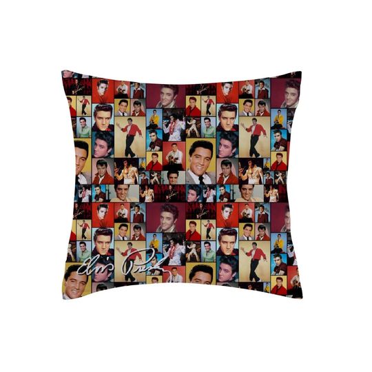 Elvis Presley Throw Pillow, Bedroom Home, Office Decorative, Sofa Decoration, Square Zipper, Soft Cotton Pillow Cover, Birthday Gift, Christmas Gift.