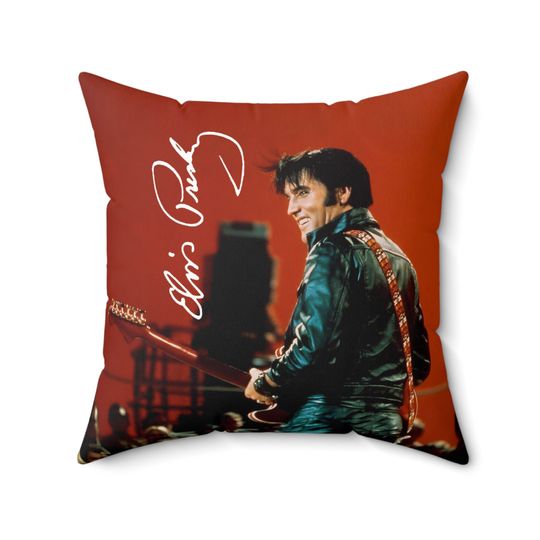 Elvis Presley 68 Comeback Spun Throw Pillow, Bedroom Home, Office Decorative, Sofa Decoration, Square Zipper, Soft Cotton Pillow Cover, Birthday Gift, Christmas Gift.