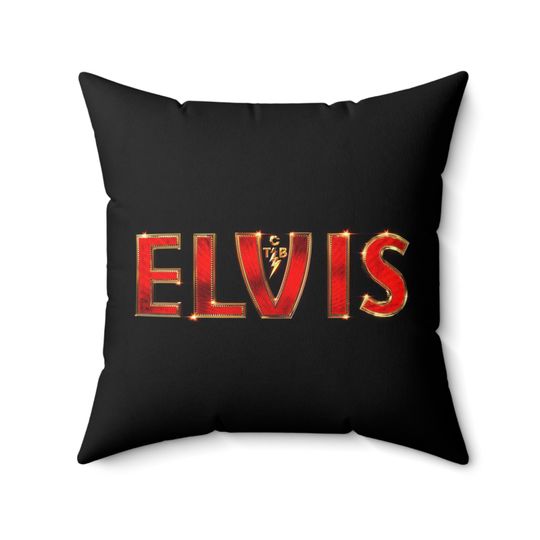 Elvis TCB Logo Spun Square Pillow, Librarian Gifts, Gift for Librarian Elvis Presley, Elvis Gifts, Elvis Fan Gift