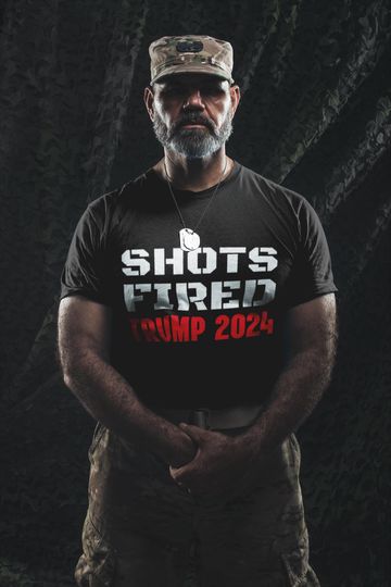 TRUMP SHOT VOTE Trump 2024 Trump Trial Shots fired | Fight Red | Trump Tshirt Conservative Tee | Republican 2nd Amendment Military America