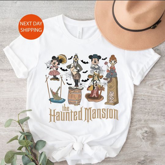 The Haunted Mansion Comic Cotton Shirt, Comfortable Short Sleeve Sports Tee for Men, Women, Kids - Trending Street Fashion