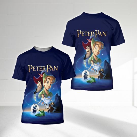 Peter Pan Captain Hook 3D Adult Kid T-shirt, Peter Pan Young Boy All Over Print Shirt